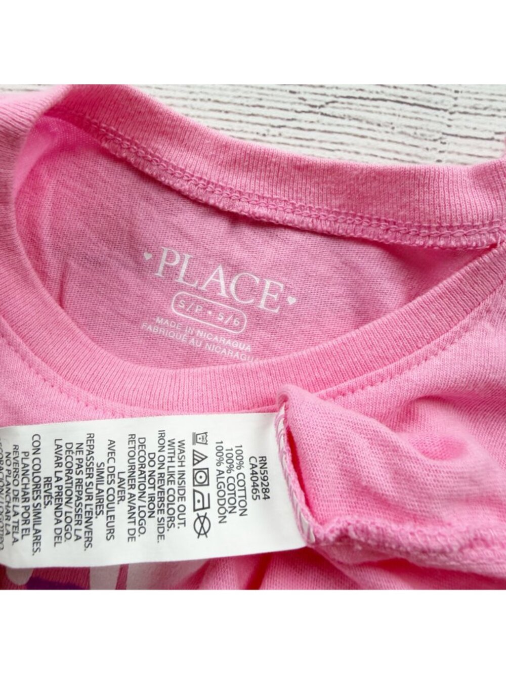 Children’s Place Pink First Day Of Kindergarten Tee Shirt S 5/6 - Picture 2 of 3